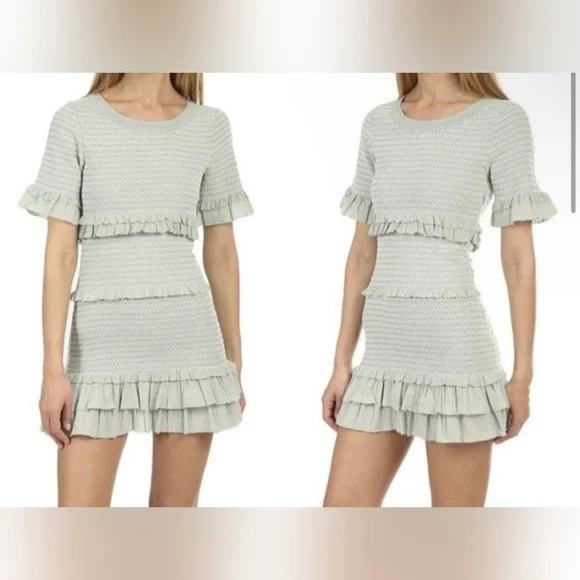 Loveshackfancy Aveline Ruffled Mini Dress Size M - Picture 2 of 13